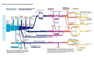Diagram of the sequence of events in the criminal justice system in Long Island, NY
