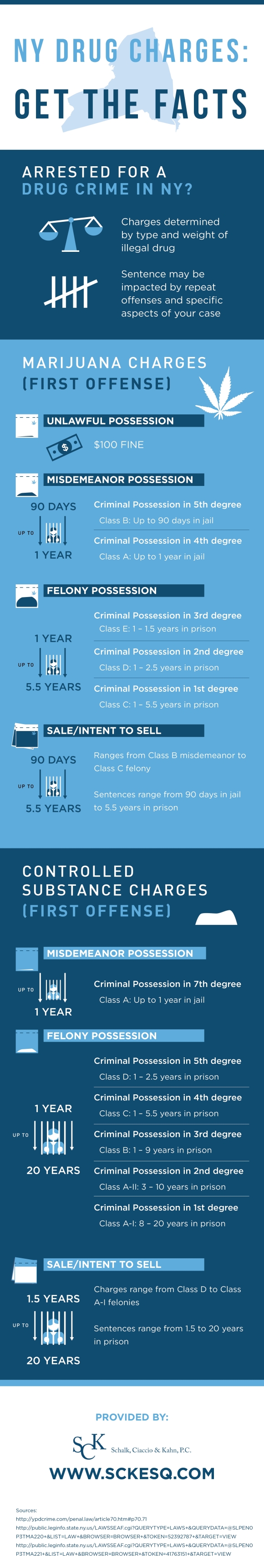 Infographic with information about drug charges in Long Island, NY 