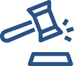 An icon of a judge's hammer banging on a table representing Criminal Defense